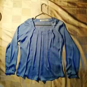Contemporaine from Simons blue silky blouse size M